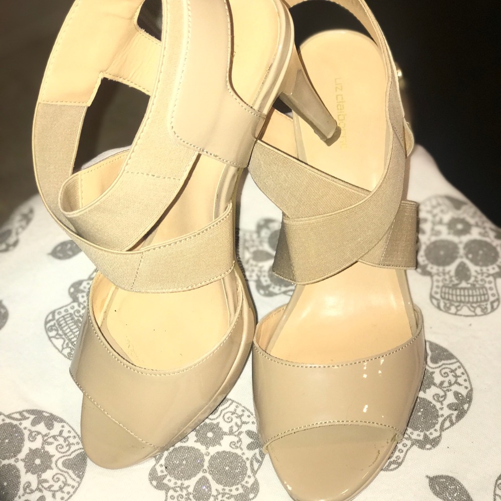 Liz Claiborne Nude Strappy Heels .